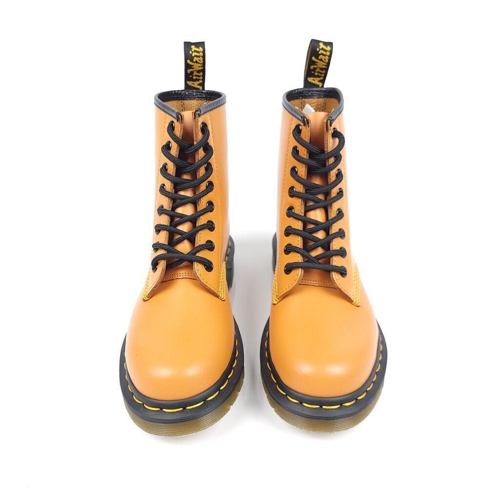 RARE Dr. Martens 1460 Fall Pumpkin Orange Combat Lace Up Boots Halloween Grunge - Picture 8 of 10